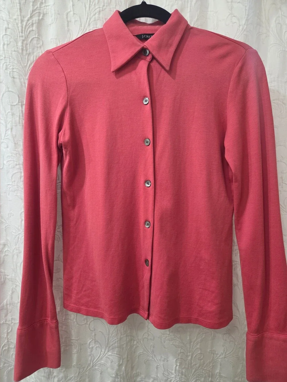 J. Crew Pink Long-Sleeve Button-Up Top Size XS/S